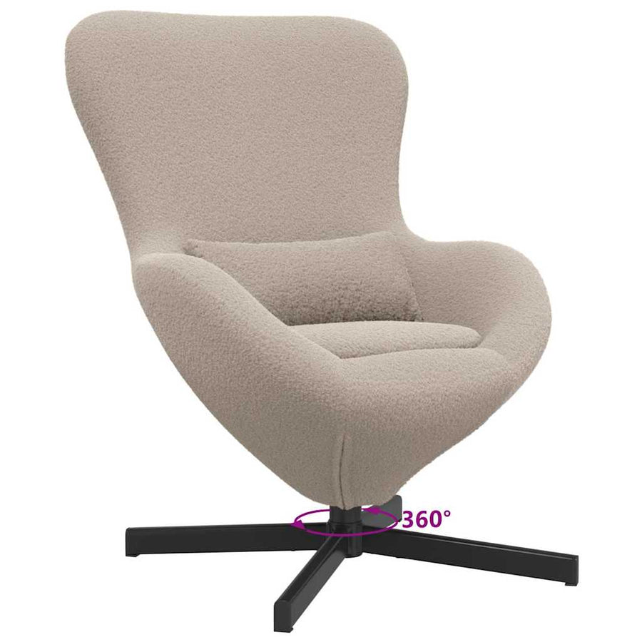 Eivormige stoel Lichtgrijs 63 x 73 x 90 cm Stof