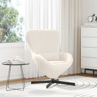 Egg-Shaped Chair Cream 63 x 73 x 90 cm Fabric