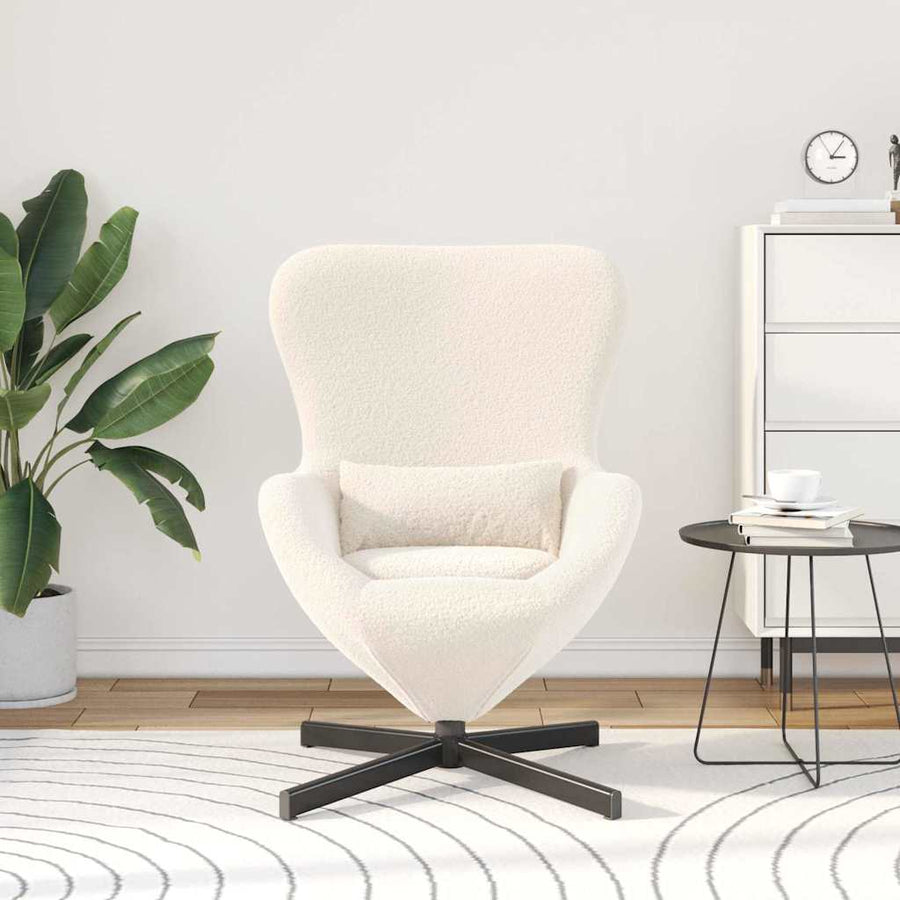 Eivormige stoel Crème 63 x 73 x 90 cm Stof