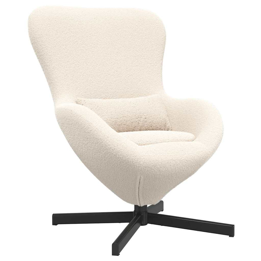 Eivormige stoel Crème 63 x 73 x 90 cm Stof