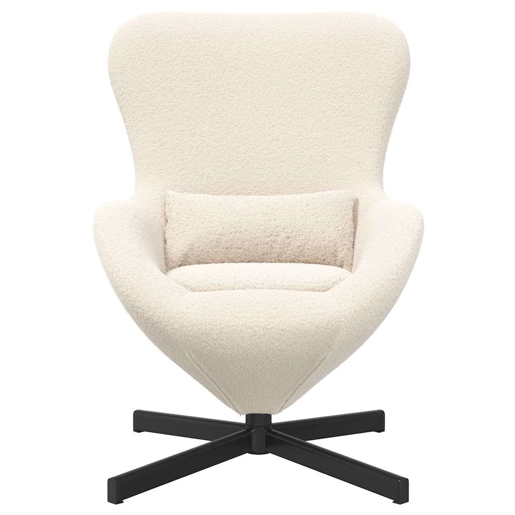 Eivormige stoel Crème 63 x 73 x 90 cm Stof