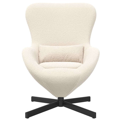 Eivormige stoel Crème 63 x 73 x 90 cm Stof