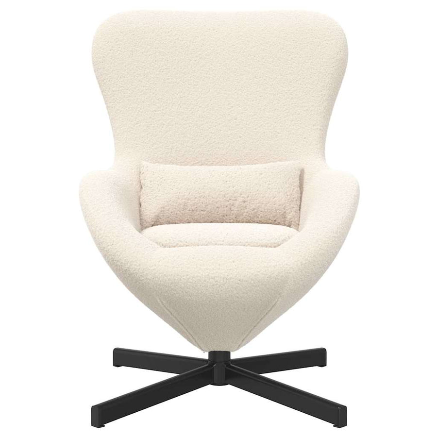 Eivormige stoel Crème 63 x 73 x 90 cm Stof