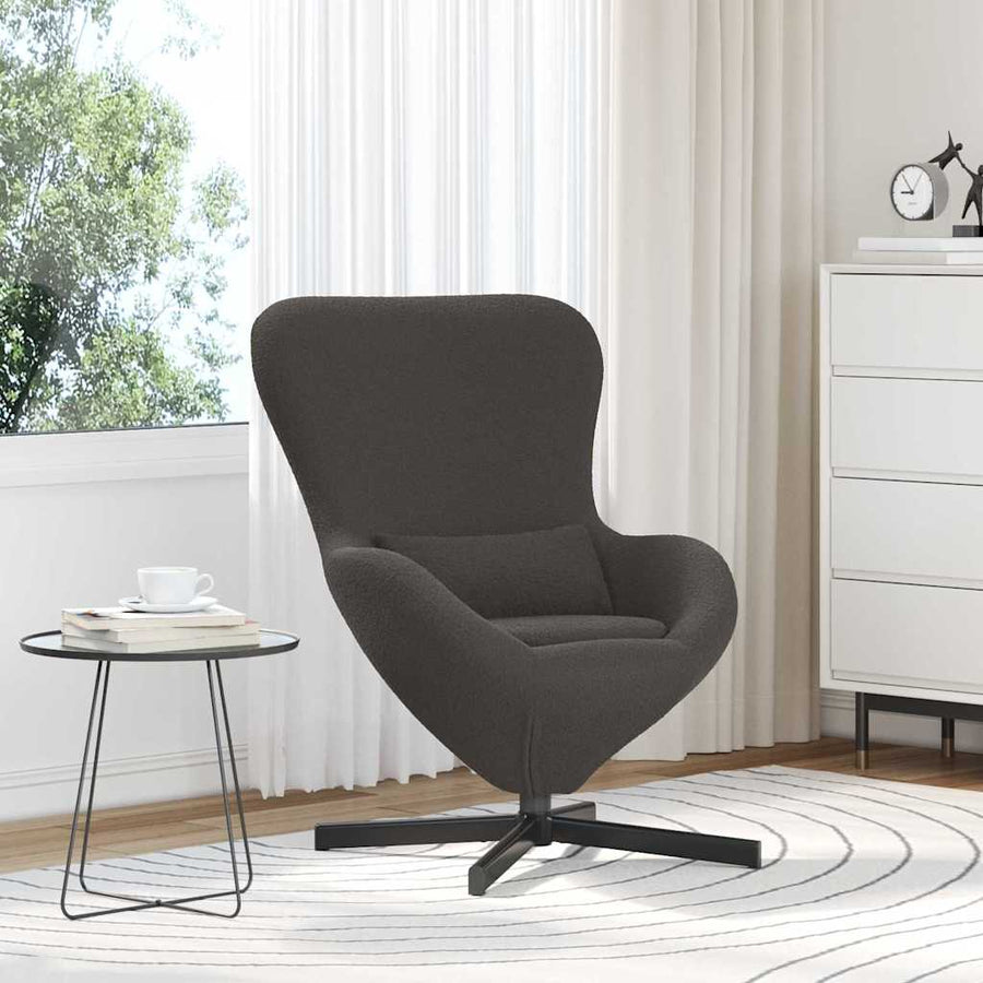Eivormige stoel Donkergrijs 63 x 73 x 90 cm Stof