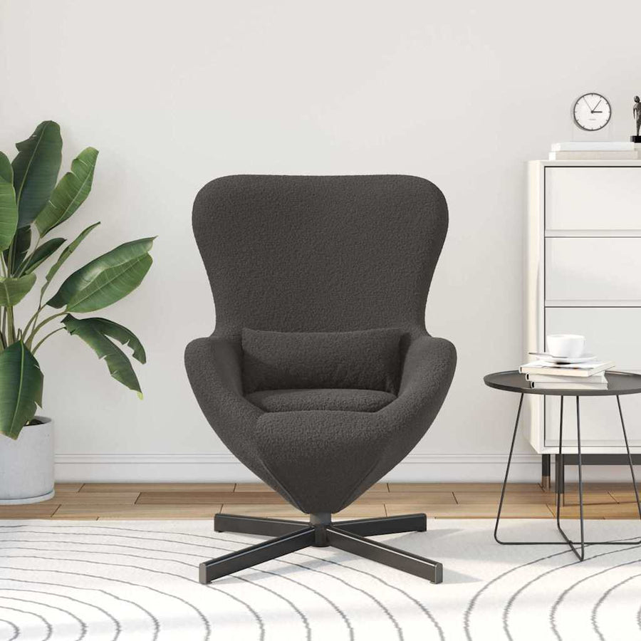 Eivormige stoel Donkergrijs 63 x 73 x 90 cm Stof