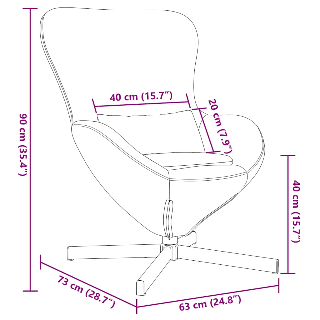 Eivormige stoel Donkergrijs 63 x 73 x 90 cm Stof