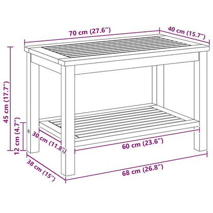Bijzettafel Bruin 70 x 40 x 45 cm Massief Acaciahout