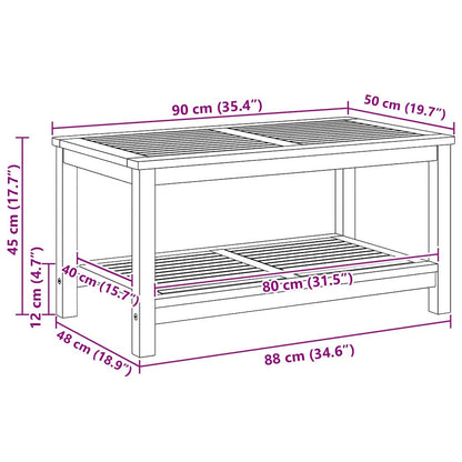 Bijzettafel Bruin 90 x 50 x 45 cm Massief Acaciahout