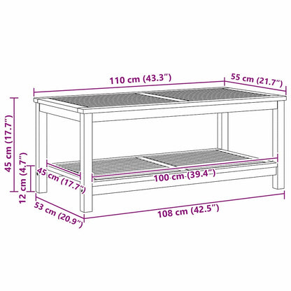 Bijzettafel Bruin 110 x 55 x 45 cm Massief Acaciahout
