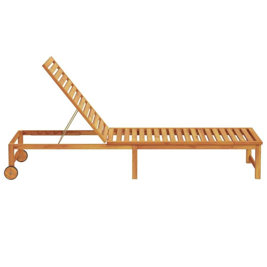 Ligstoel Bruin 202 x 53 x 89 cm Massief Acaciahout