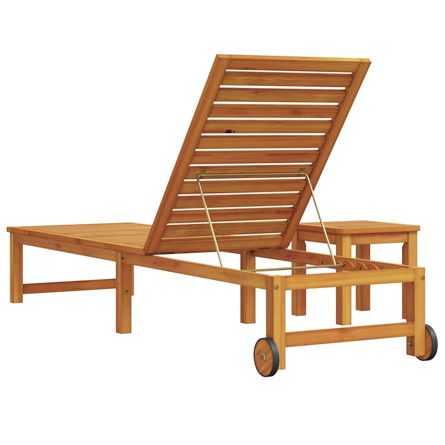 Ligstoel Bruin 202 x 53 x 89 cm Massief Acaciahout