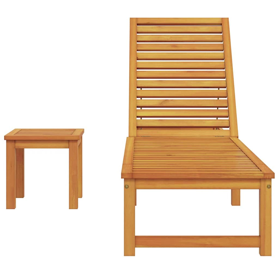 Ligstoel Bruin 202 x 53 x 89 cm Massief Acaciahout