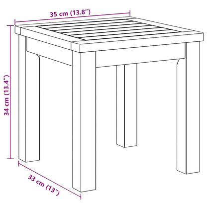Bijzettafel Bruin 35 x 35 x 34 cm Massief acaciahout