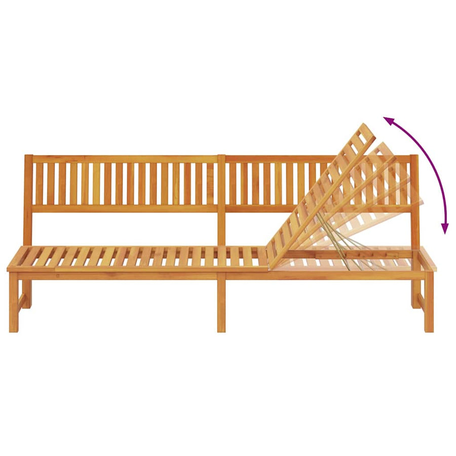Ligstoel Olie naturel 200 x 57 x 75cm Massief acaciahout