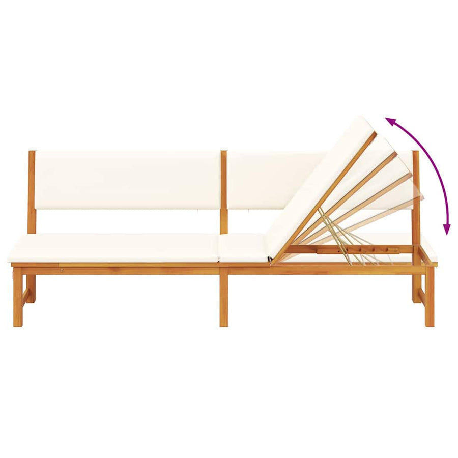 Ligstoel Olie naturel 200 x 57 x 75cm Massief acaciahout