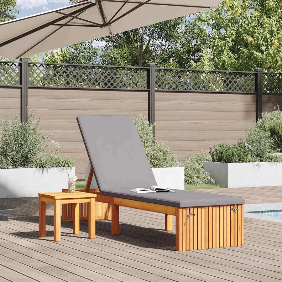 Ligstoel Olie naturel 200 x 55 x 94 cm Massief acaciahout