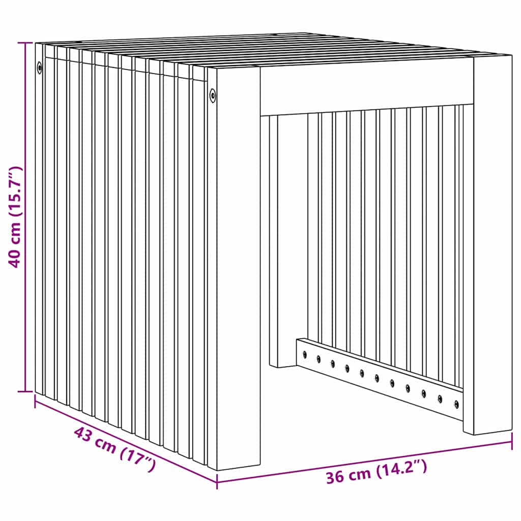 Bijzettafel Olie naturel 43 x 36 x 40 cm Massief Teakhout