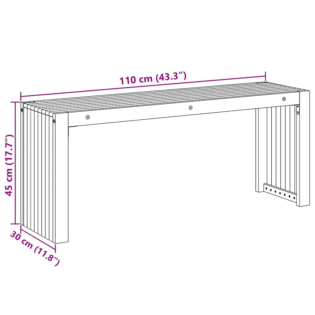Tuinbank Bruin 110 x 30 x 45 cm Massief teakhout