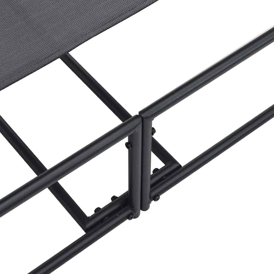 Tuin Zonnebed met kussen 2 pcs Zwart Gepoedercoat staal