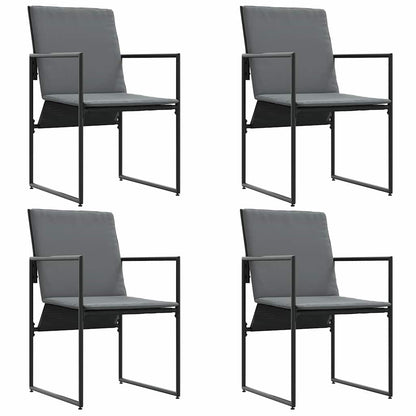 Stoel met kussen 4 pcs Zwart en Anthraciet Textileen