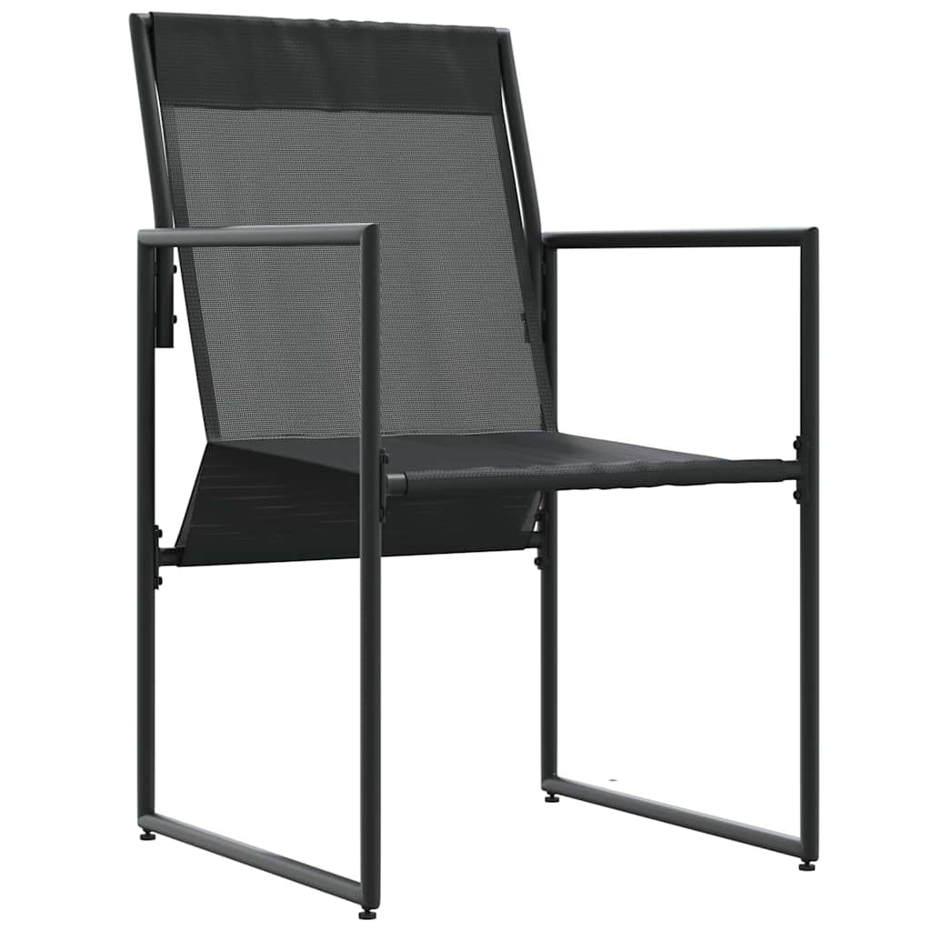 Stoel met kussen 4 pcs Zwart en Anthraciet Textileen