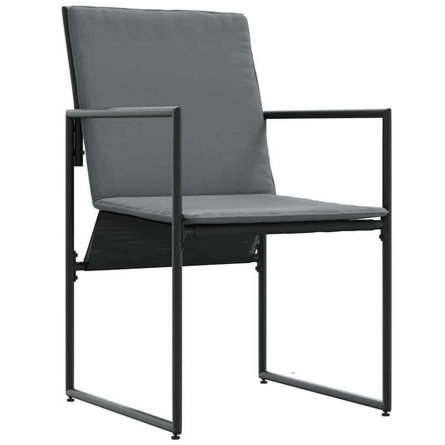 Stoel met kussen 4 pcs Zwart en Anthraciet Textileen