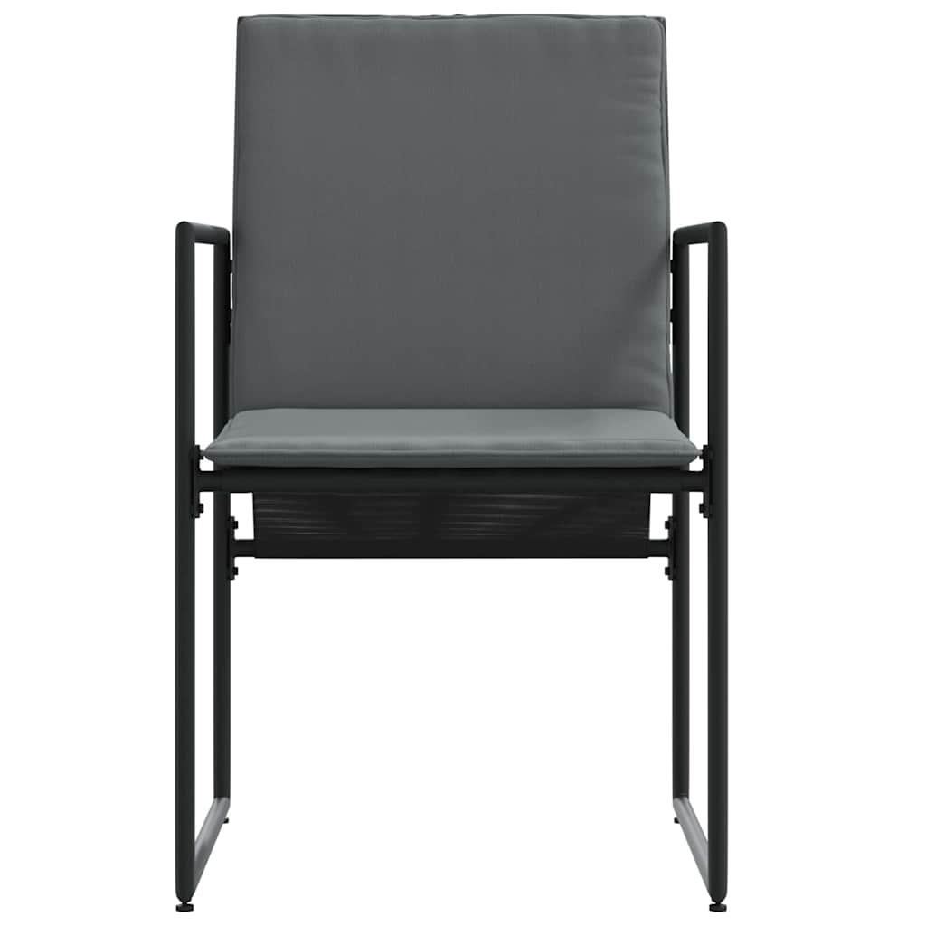 Stoel met kussen 4 pcs Zwart en Anthraciet Textileen
