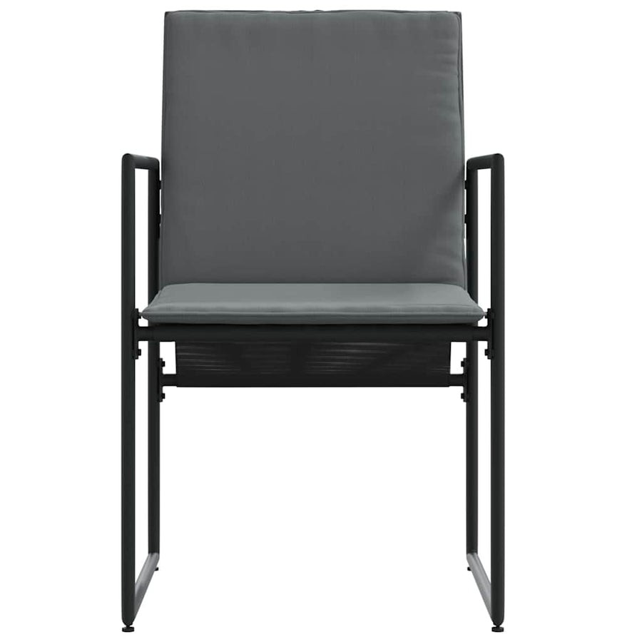 Stoel met kussen 4 pcs Zwart en Anthraciet Textileen