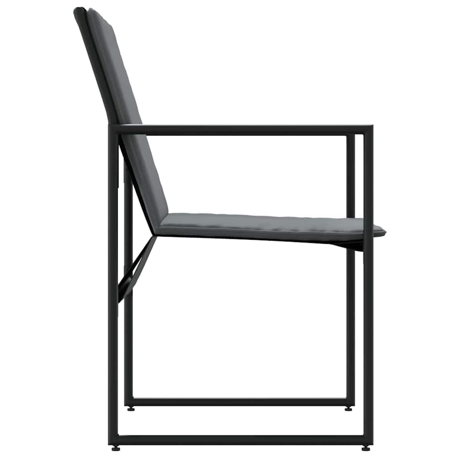 Stoel met kussen 4 pcs Zwart en Anthraciet Textileen