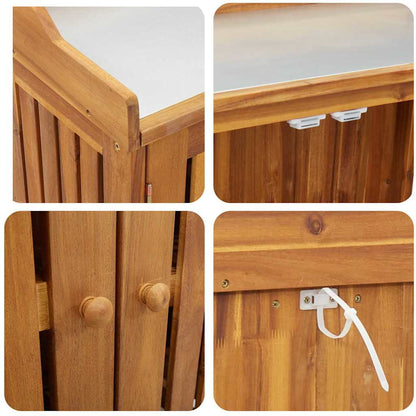 Tuinkast met opslag met de deur Bruin 78 x 36.5 x 78cm Massief acaciahout