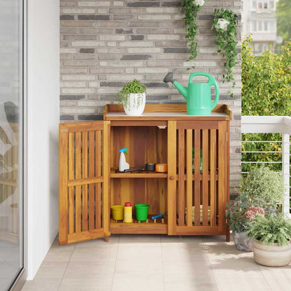 Tuinkast met opslag met de deur Bruin 78 x 36.5 x 78cm Massief acaciahout