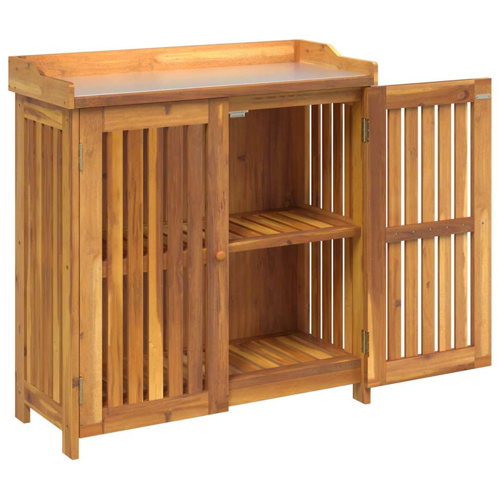 Tuinkast met opslag met de deur Bruin 78 x 36.5 x 78cm Massief acaciahout