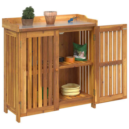 Tuinkast met opslag met de deur Bruin 78 x 36.5 x 78cm Massief acaciahout