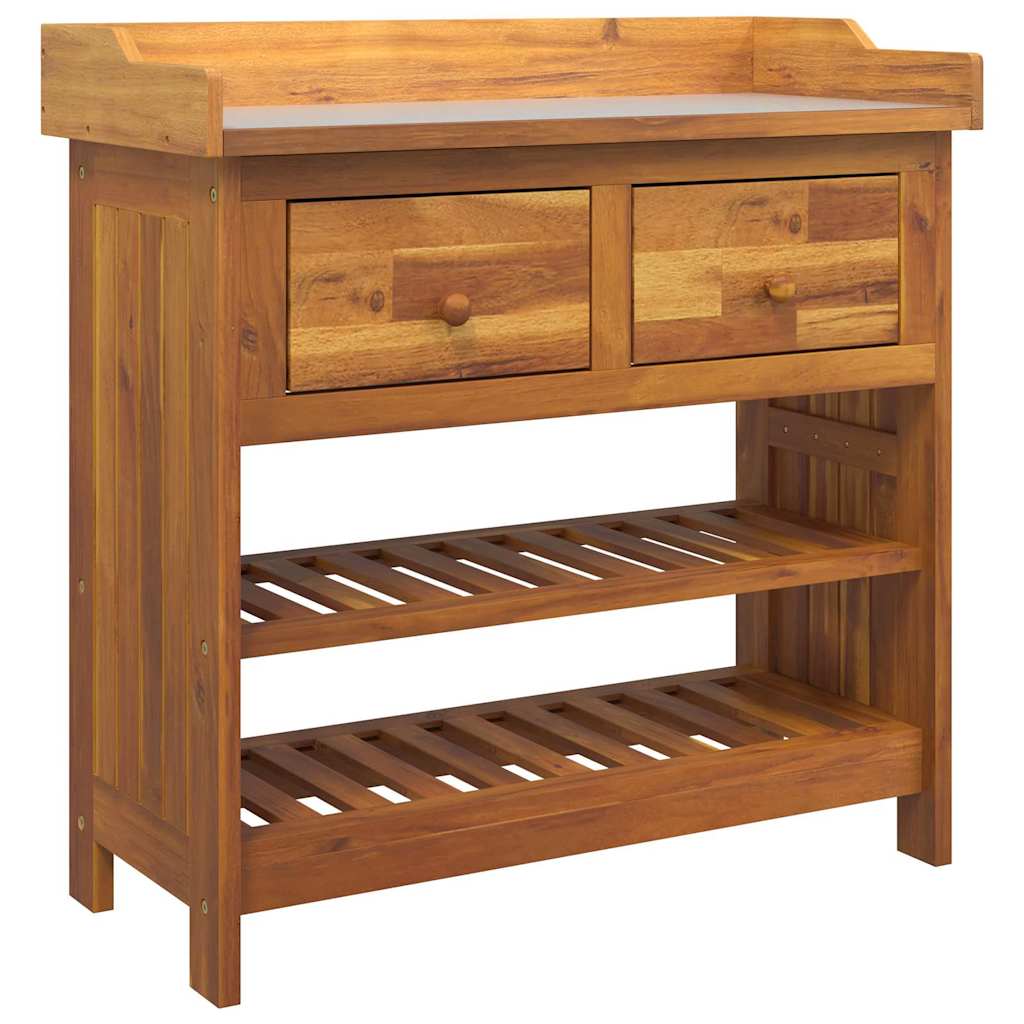 Tuinkast met lade met plank met opslag Bruin 78 x 36,5 x 78 cm Massief acaciahout