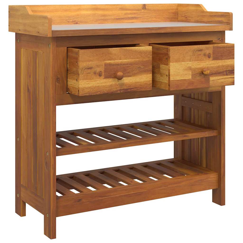 Tuinkast met lade met plank met opslag Bruin 78 x 36,5 x 78 cm Massief acaciahout