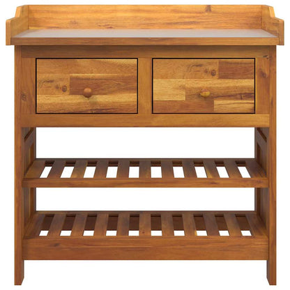 Tuinkast met lade met plank met opslag Bruin 78 x 36,5 x 78 cm Massief acaciahout