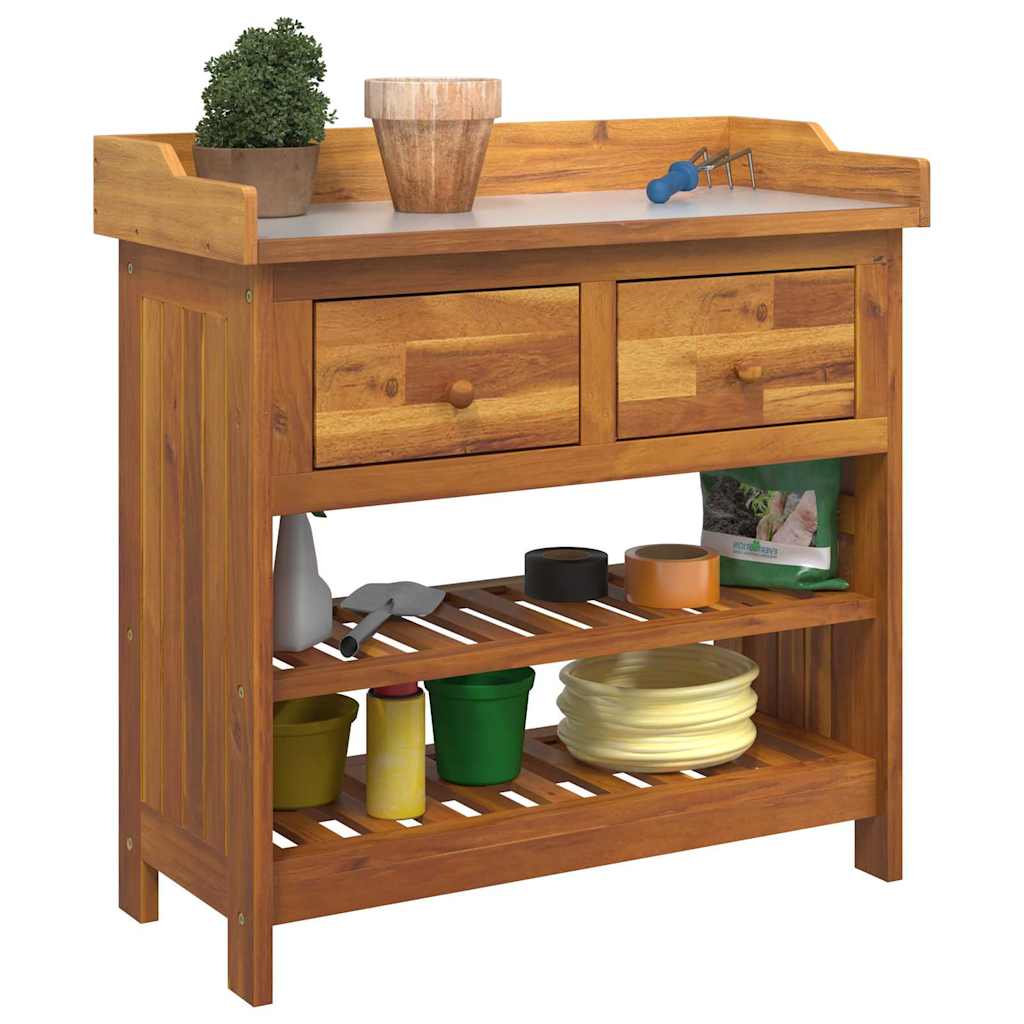 Tuinkast met lade met plank met opslag Bruin 78 x 36,5 x 78 cm Massief acaciahout