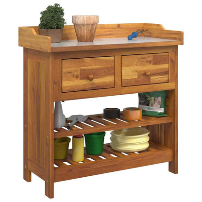 Tuinkast met lade met plank met opslag Bruin 78 x 36,5 x 78 cm Massief acaciahout