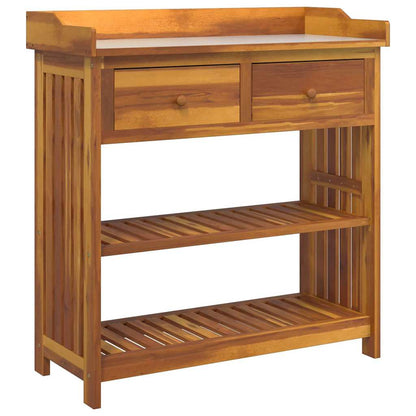 Tuinkast met lade met plank met opslag Bruin 78 x 36,5 x 78 cm Massief acaciahout
