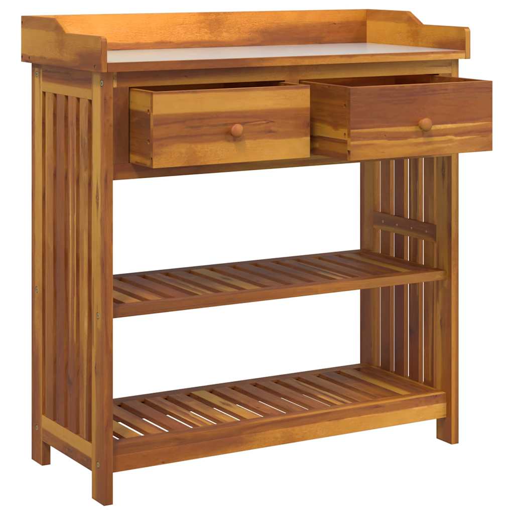 Tuinkast met lade met plank met opslag Bruin 78 x 36,5 x 78 cm Massief acaciahout