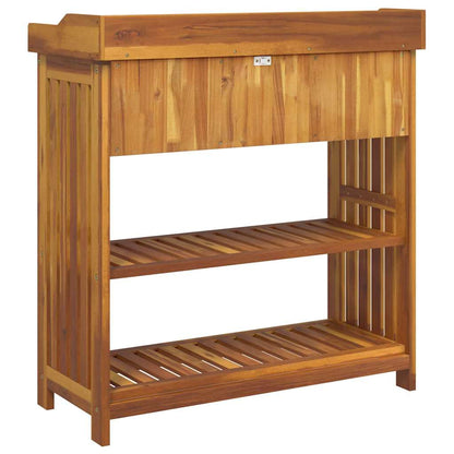 Tuinkast met lade met plank met opslag Bruin 78 x 36,5 x 78 cm Massief acaciahout