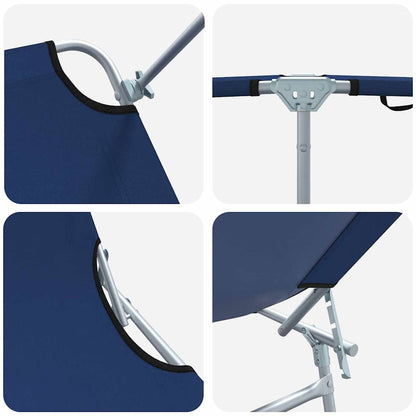 Ligstoel 2 pcs Blauw 58 x 188 x 77cm Polyester