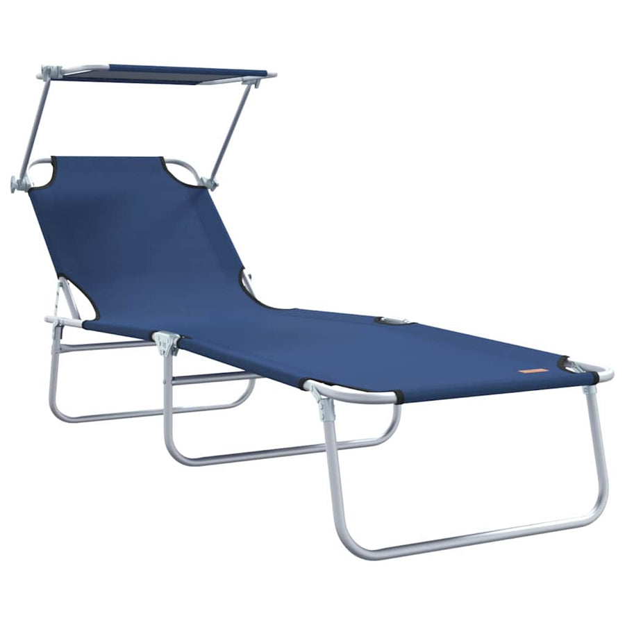 Ligstoel 2 pcs Blauw 58 x 188 x 77cm Polyester