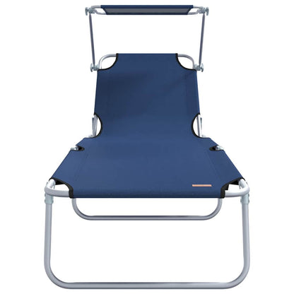 Ligstoel 2 pcs Blauw 58 x 188 x 77cm Polyester