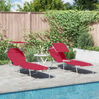 Ligstoel rood 58 x 188 x 77 cm polyester