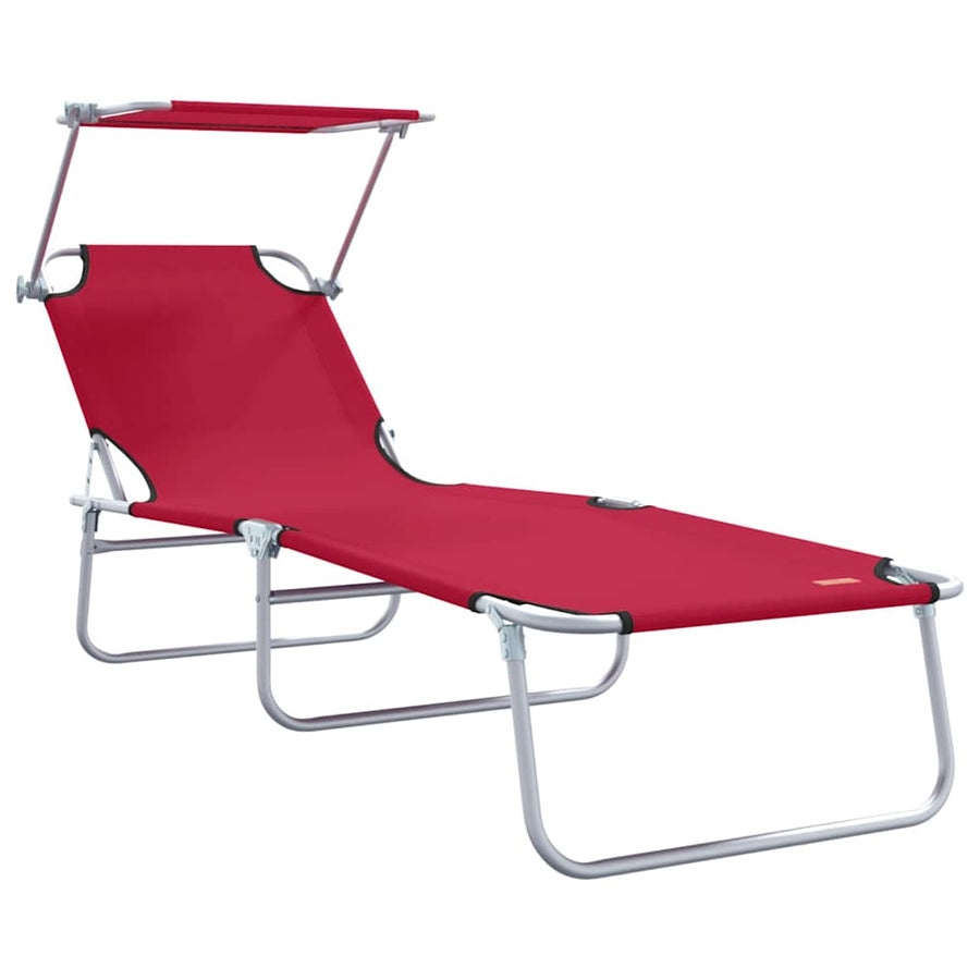 Ligstoel 2 pcs Rood 58 x 188 x 77cm Polyester