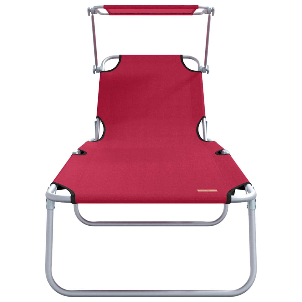 Ligstoel 2 pcs Rood 58 x 188 x 77cm Polyester