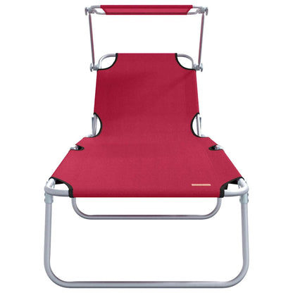 Ligstoel 2 pcs Rood 58 x 188 x 77cm Polyester