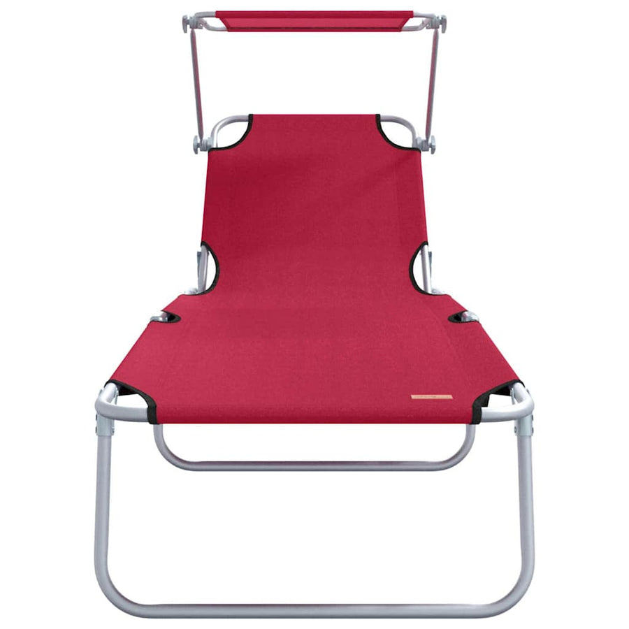 Ligstoel 2 pcs Rood 58 x 188 x 77cm Polyester