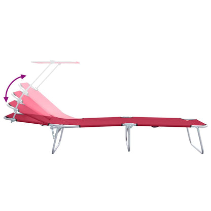 Ligstoel 2 pcs Rood 58 x 188 x 77cm Polyester